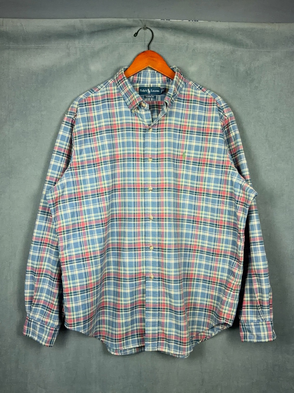 Vintage Ralph Lauren Plaid Button Down Shirt Mens Size XXL Long Sleeve Heritage